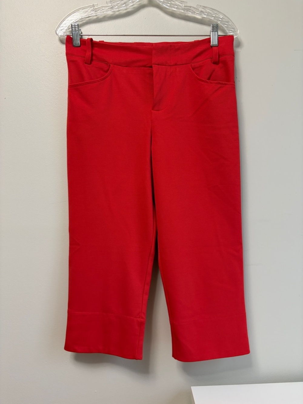 Free People Bette‎ Super Slim Capri Pants Red Poppy NWOT Size 8